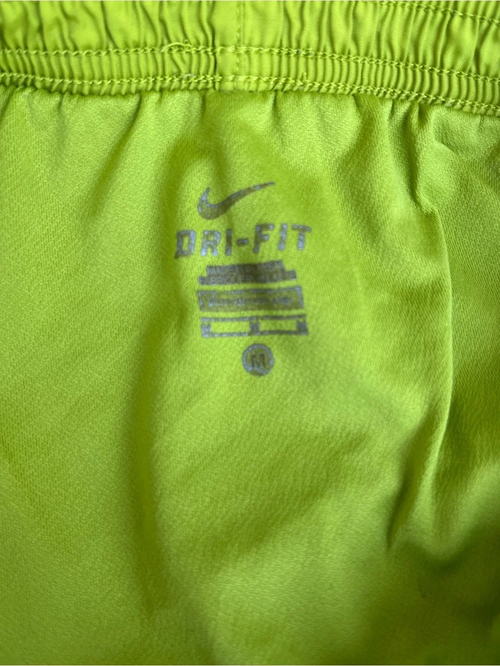 Nike Women's Bright Lime Athletic Running Shorts with Black Trim
